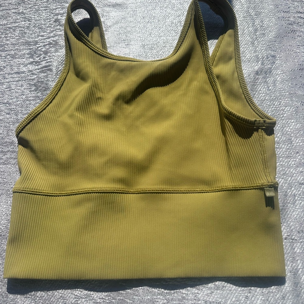lululemon athletica Olive-Green Ribbed Cropped Tank